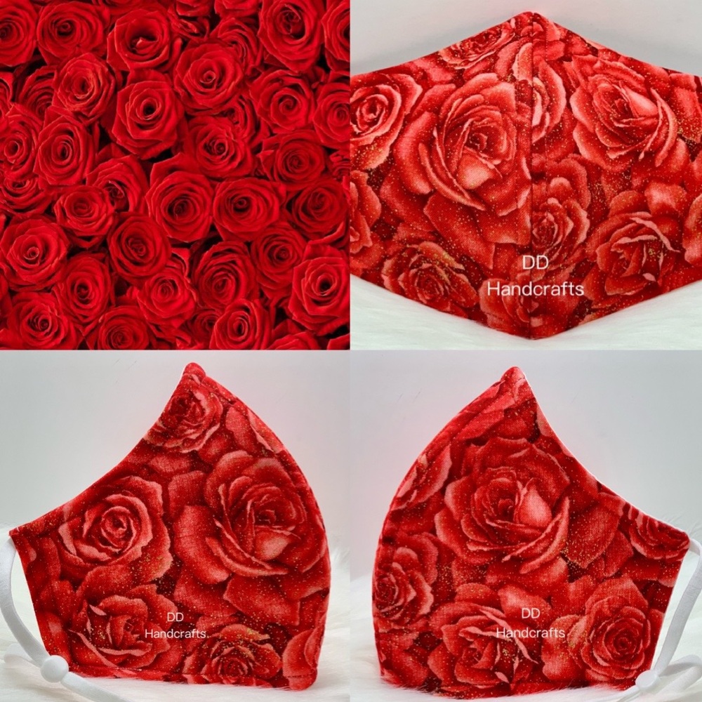 COPY - Romantic Red Roses adult face mask